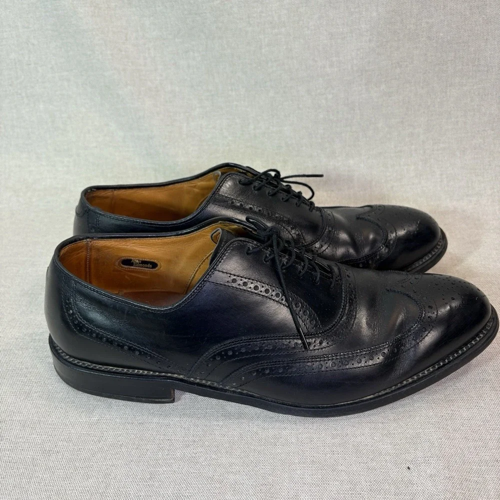 Allen Edmonds Leather Chester Wing Tip Black Oxford Dress Shoe Mens Size 11 D